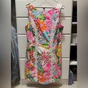 Lilly Pulitzer Multicolor Floral Shift Dress - Pink, Orange, Blue, Green